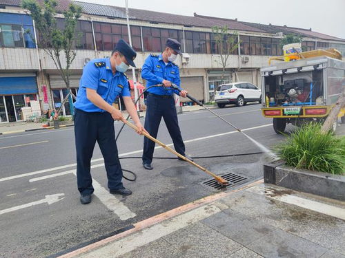 高淳桠溪 道路清洗整治 抓好节日保障